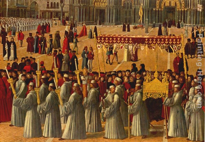 Procession in Piazza S. Marco [detail] painting - Gentile Bellini Procession in Piazza S. Marco [detail] art painting